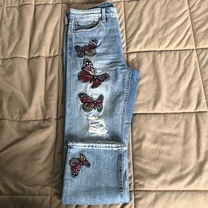 Lucky Brand jeans with embroidery and distress